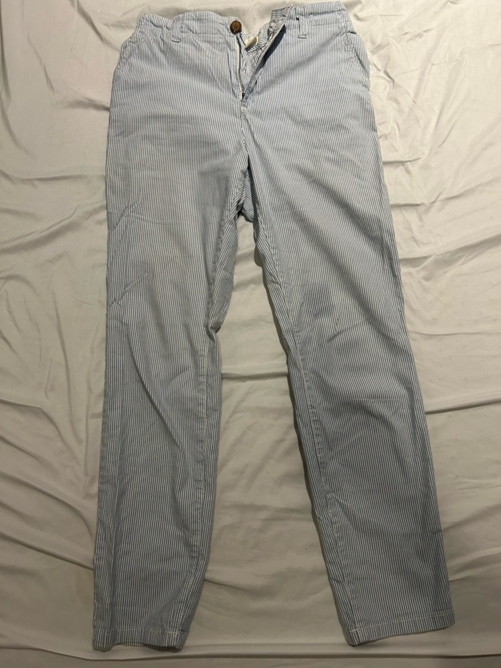 H&M Blue and White Pinstriped Cotton Pants